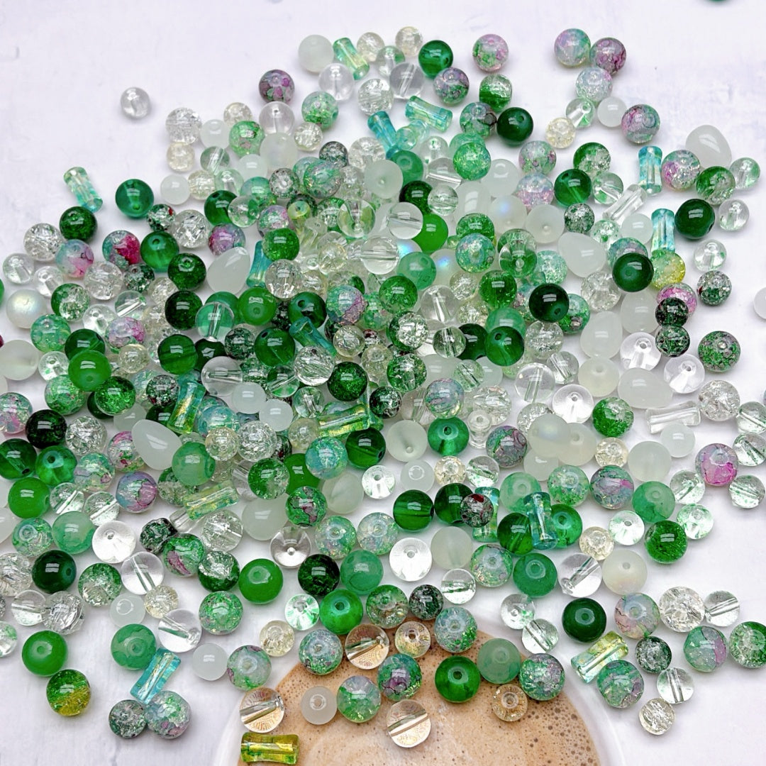 A128カラフルガラスビーズMIX｜サイズ・形状アソート