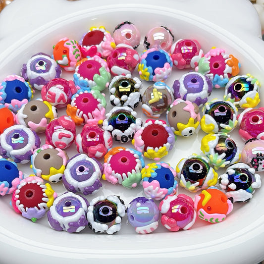 A522 重工手描きアクリルビーズ - ユニークなハンドメイドDIYアクセサリーパーツ | 高品質工芸ビーズ