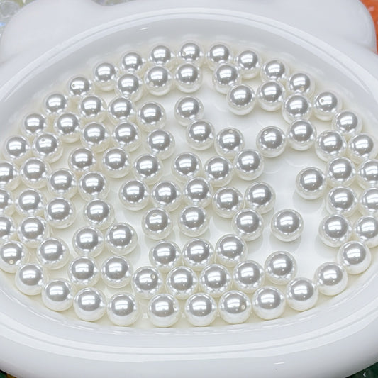 A529  ハーフホール ABS 模造真珠 12mm 100ml猫の爪ボトル購入すると、 穴無し ABS 模造真珠10mm  100ml猫の爪ボトルをおまけ