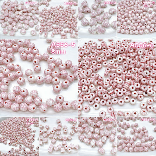 A556 桜ピンクのアクリルシリーズ – ロマンティックで柔らかなハンドメイドビーズコレクション   つめつめ放題