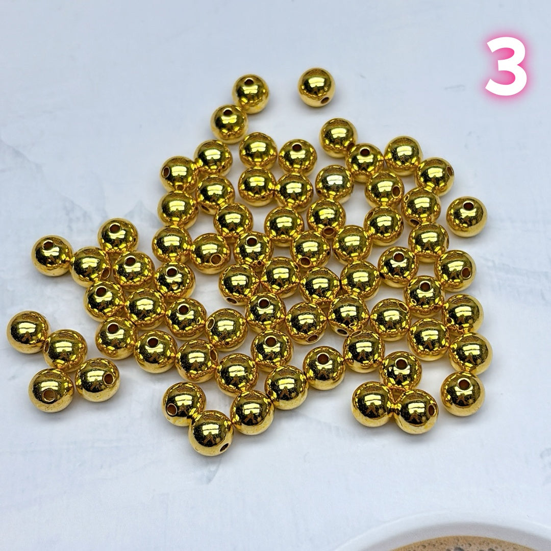 A676  ゴールドカラーアクリルパーツ - ハンドメイドに煌めきを添える軽やか素材 つめつめ放題