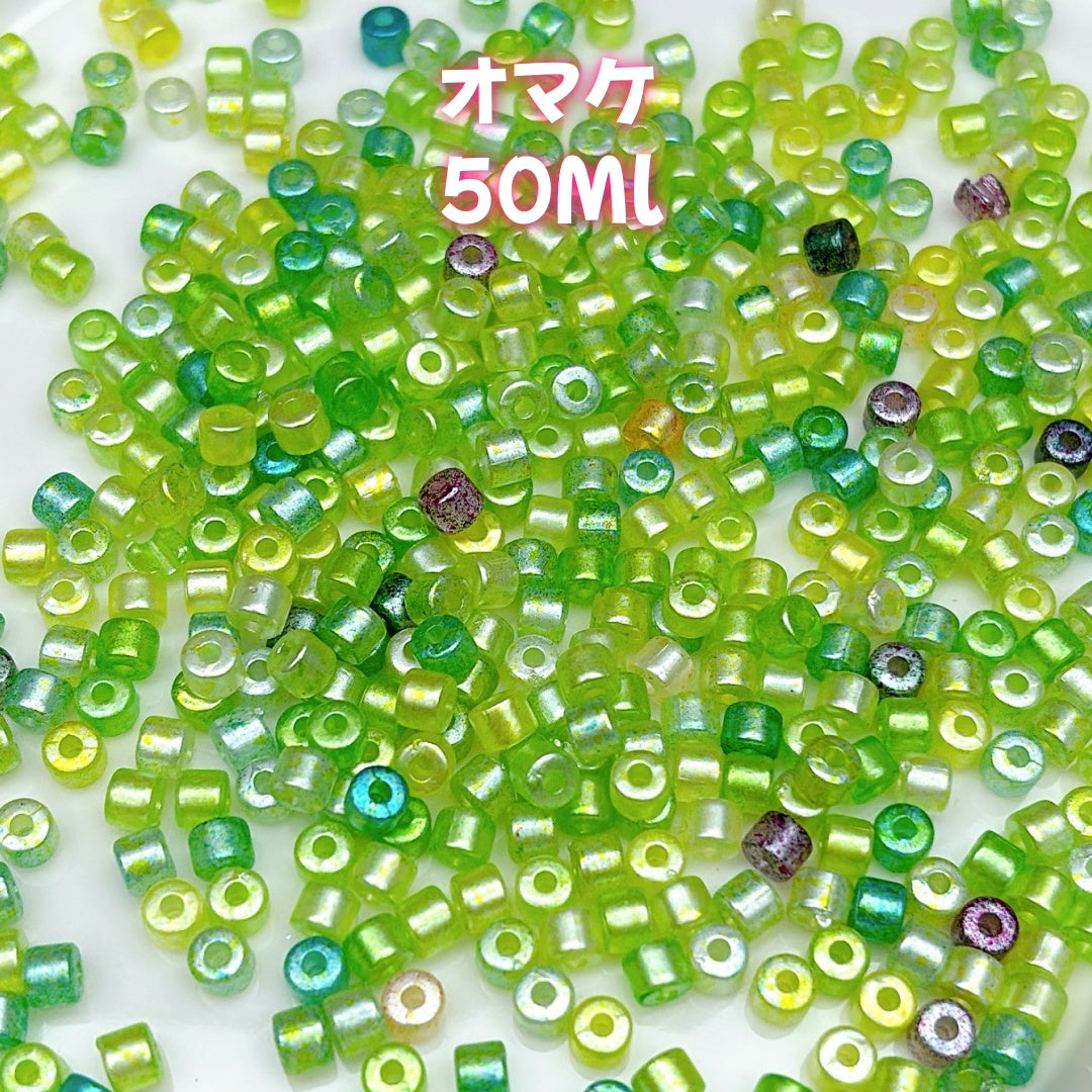 A823  グリーン系アクリルパーツセット – ナチュラルで爽やかな手作り素材、形も豊富で創作に最適