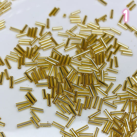 A841  高品質ガラス管ビーズ DIYパーツ  2mmx7mm
