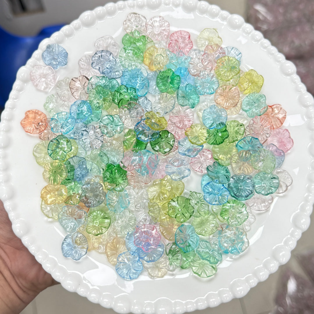 A939  高透明ハスの葉アクリルパーツ ✦ フレッシュなハンドメイド素材 ✦ アクセサリーチャームに最適