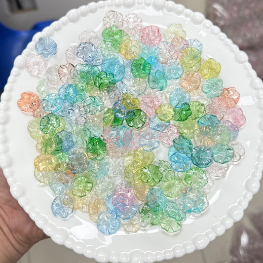 A939  高透明ハスの葉アクリルパーツ ✦ フレッシュなハンドメイド素材 ✦ アクセサリーチャームに最適