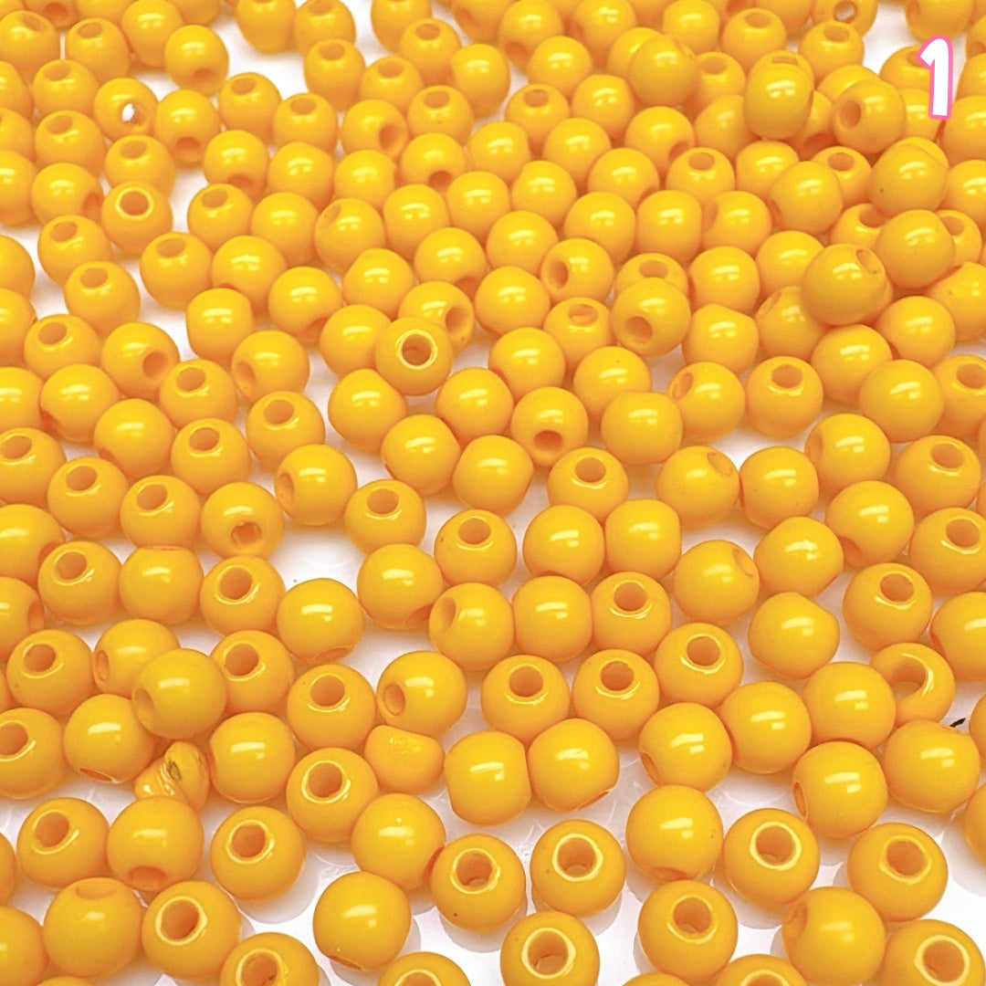 A984  ベーシック実用タイプ無地アクリルビーズ 4mm✦ ハンドメイドDIY用 ✦ シンプルで使いやすい