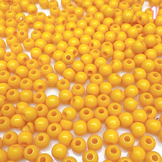 A984  ベーシック実用タイプ無地アクリルビーズ 4mm✦ ハンドメイドDIY用 ✦ シンプルで使いやすい