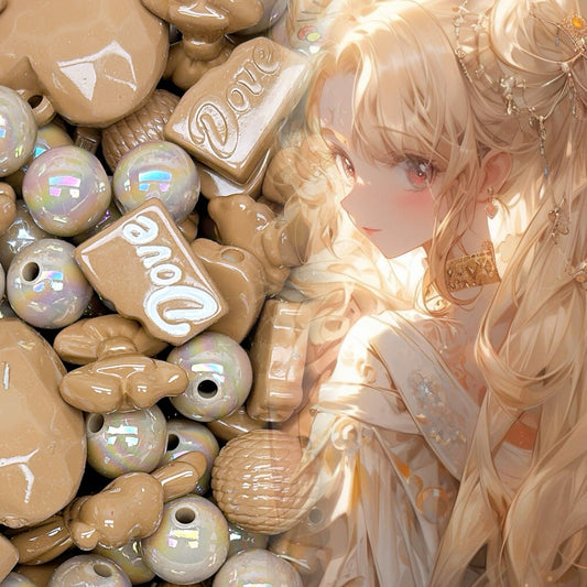 YK14: ヴィンテージブラウンアクリルパーツ – ハンドメイドアクセサリーに自然な魅力を