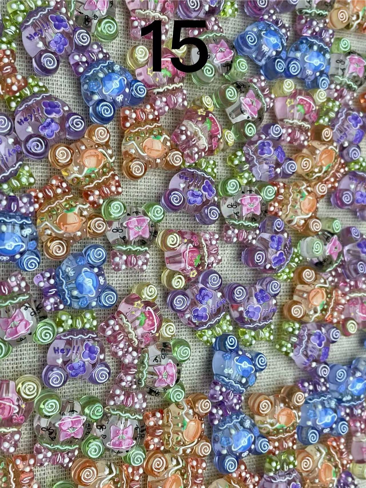 A174:高透品質 小型モールド ハンドメイドパーツ 自由選択おまけのチップ10個付き