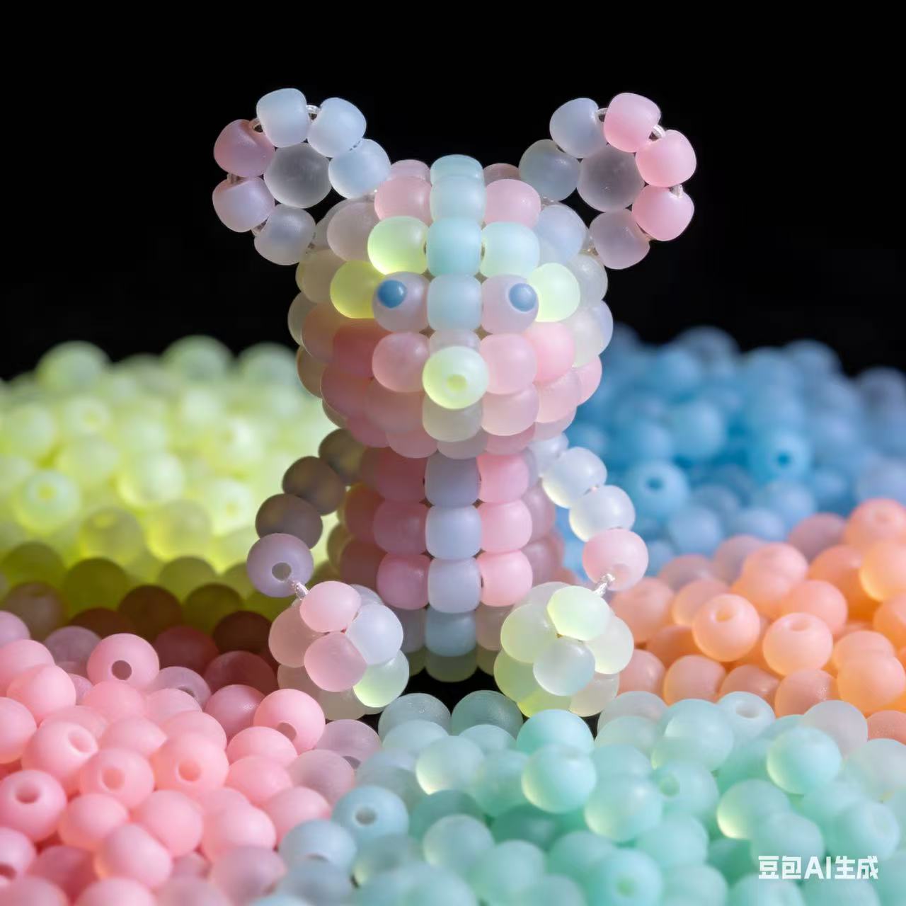 A120  DIYハンドメイド専用 アクリルラバービーズ 夜光 4mm