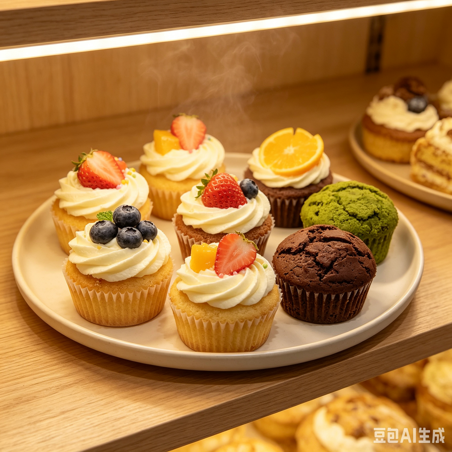 A589:：フルーツクリームケーキアクリル片 DIY手作りパーツ
