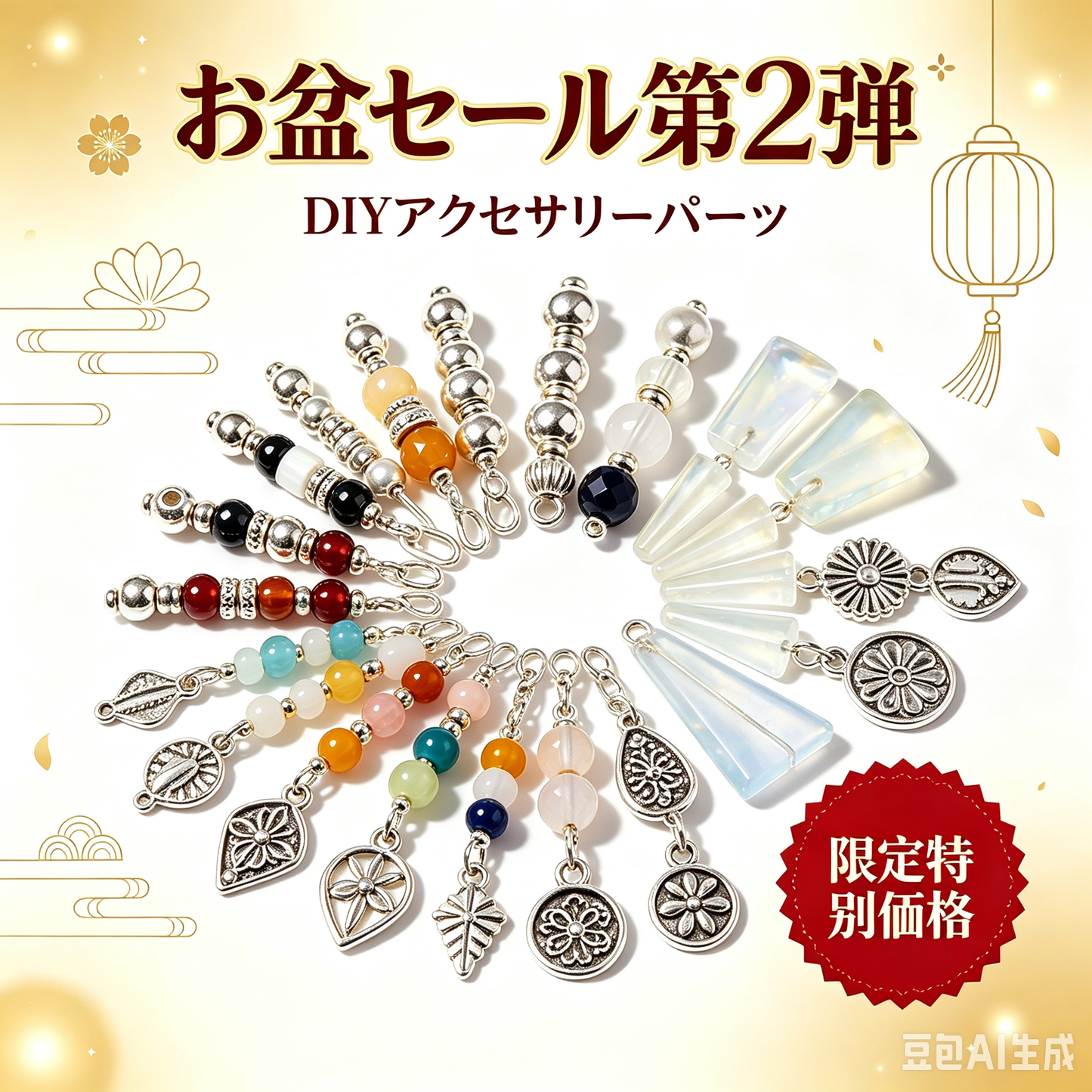 A598:お盆セール第2弾開催中 DIYアクセサリーパーツ お盆限定特別価格